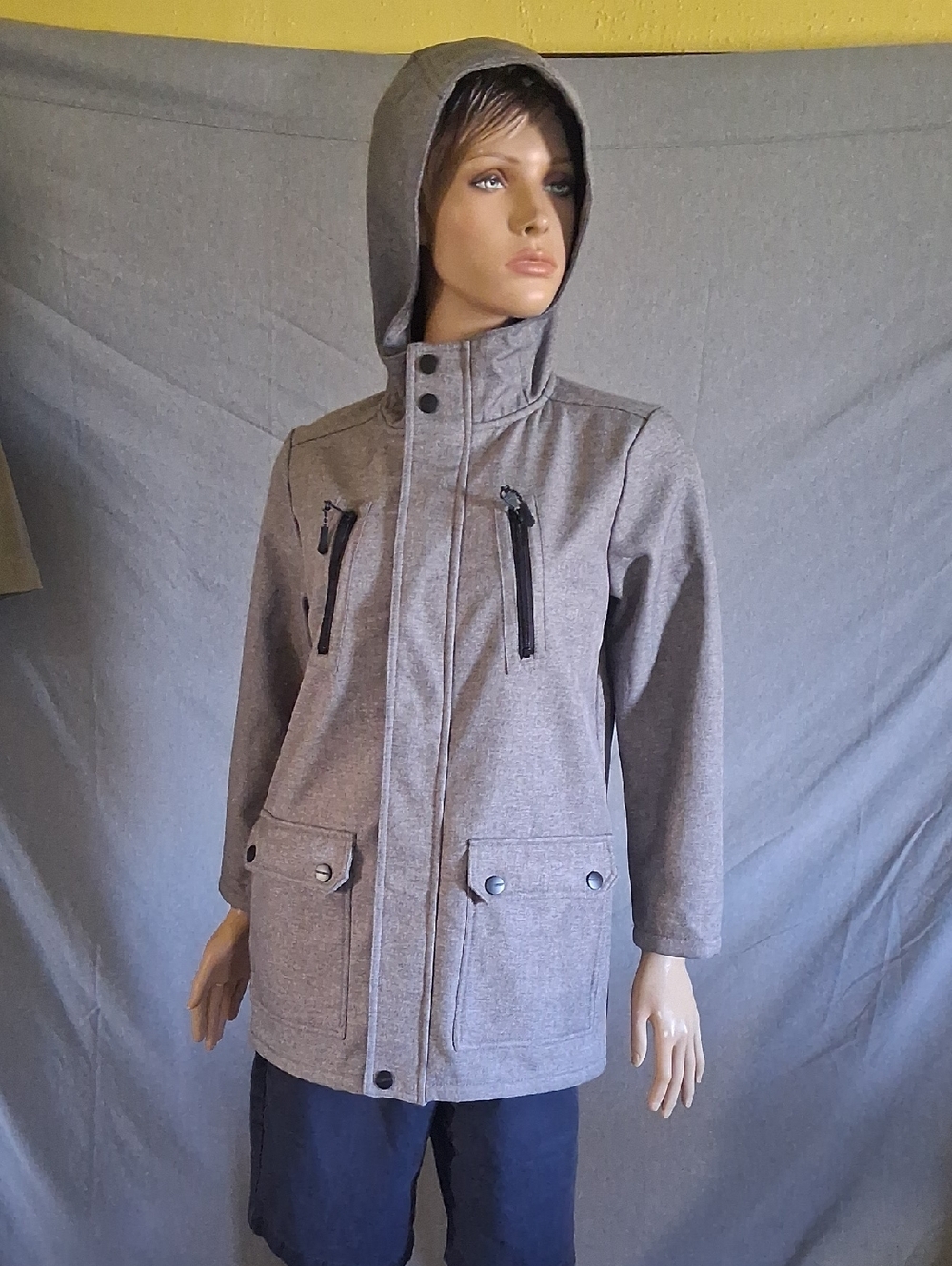 Urban Republic Gray Hooded Trench Coat